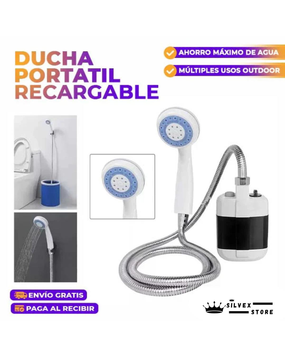 DUCHA PORTÁTIL RECARGABLE-PRODUCTO ALTA CALIDAD