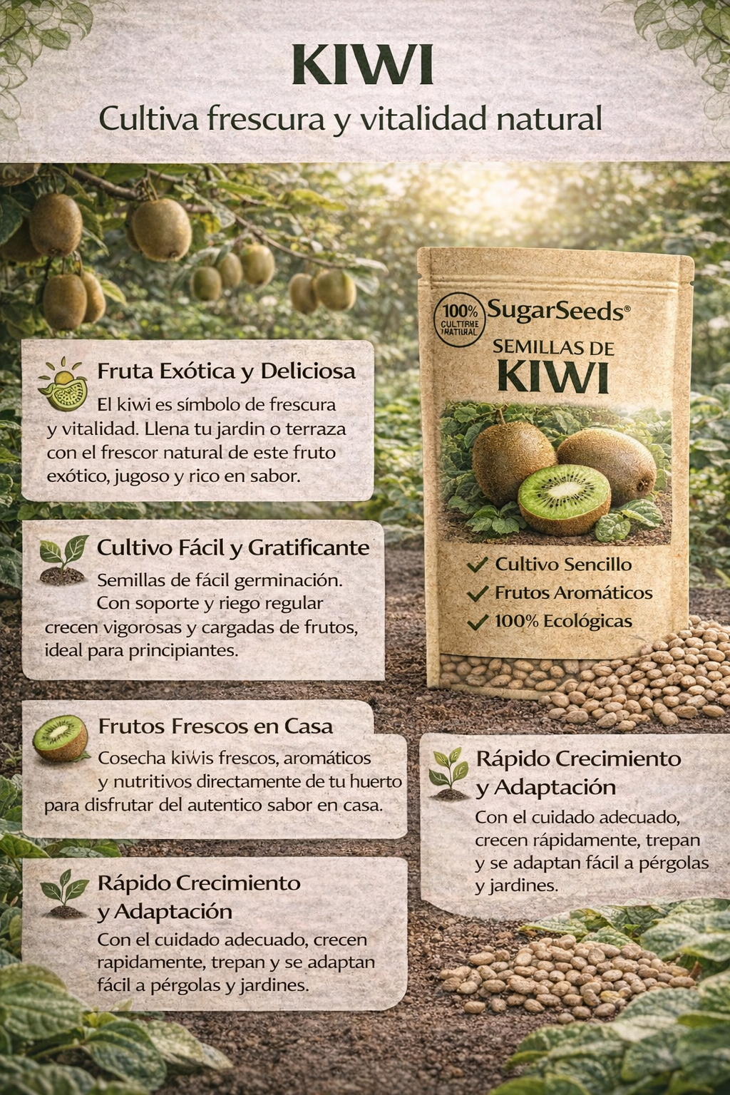 Semillas PREMIUM de KIWI Dulce