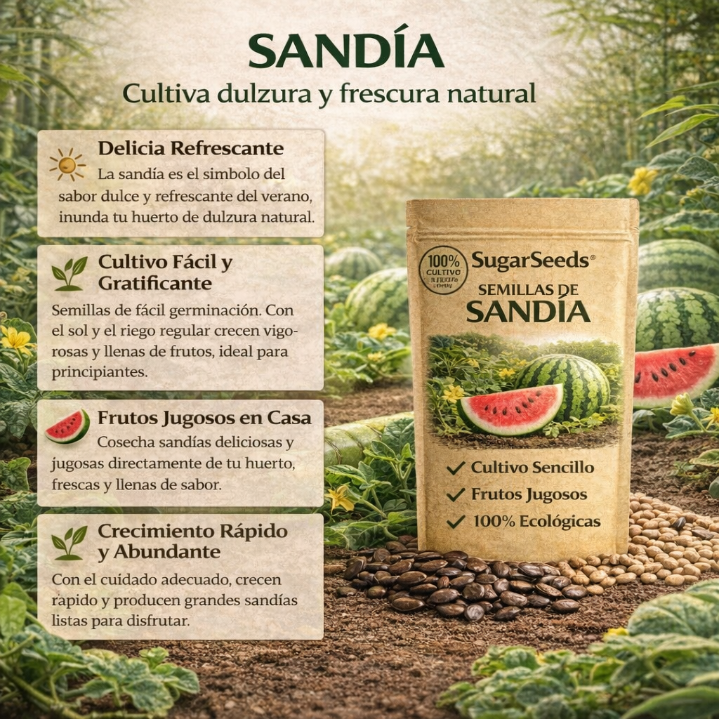 🍉 Semillas PREMIUM de Sandía Dulce 🍉