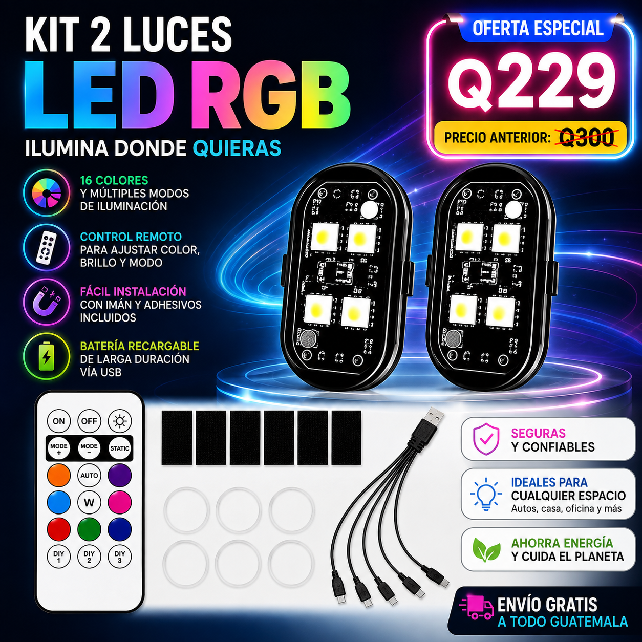Kit Premium Iluminación Ambiental LED RGB