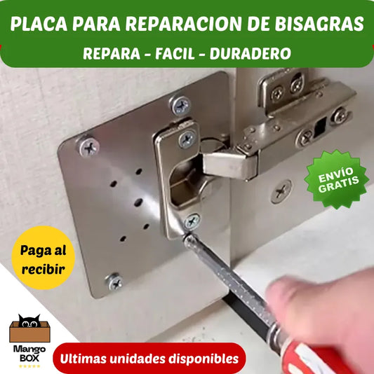 PLACAS DE REPARACION DE BISAGRAS (PACK 6 UNIDADES) + ENVIO GRATIS