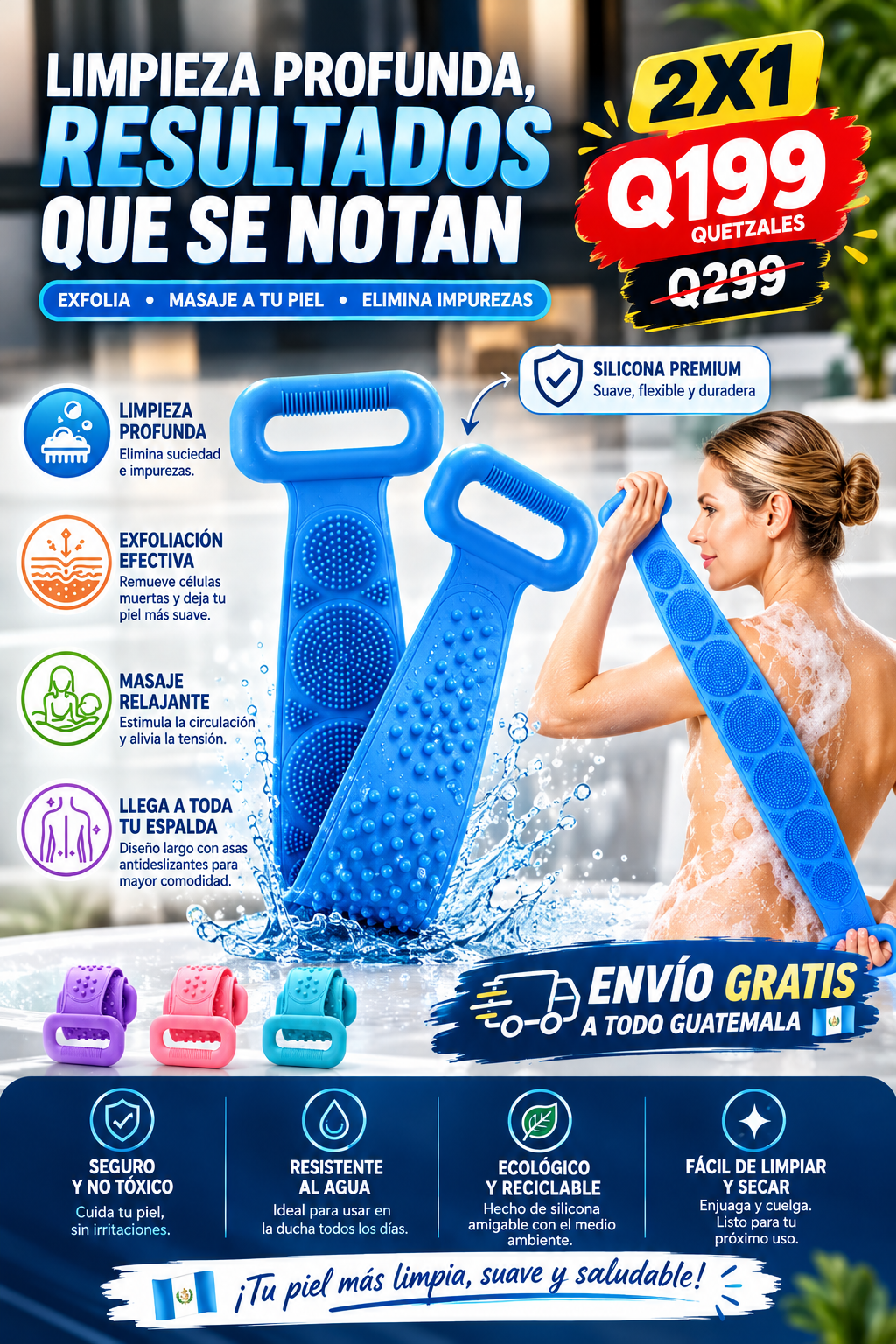 Banda Exfoliante de piel para Ducha - TOP EN VENTAS 2X1