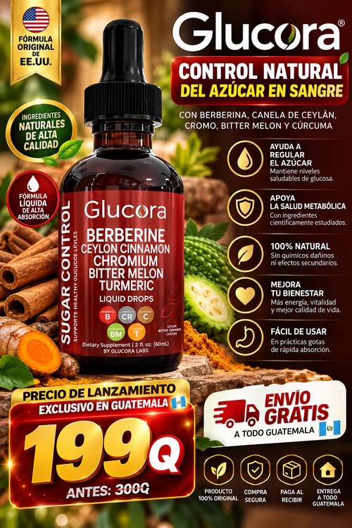 GLUCORA  🌿 Berberina sublingual + 12 ingredientes naturales