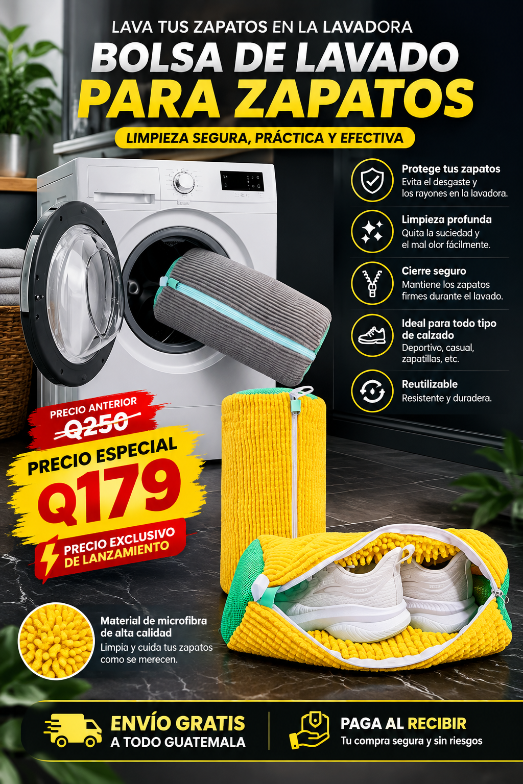 Bolsa de lavado para zapatos en lavadora-TOP DE VENTAS