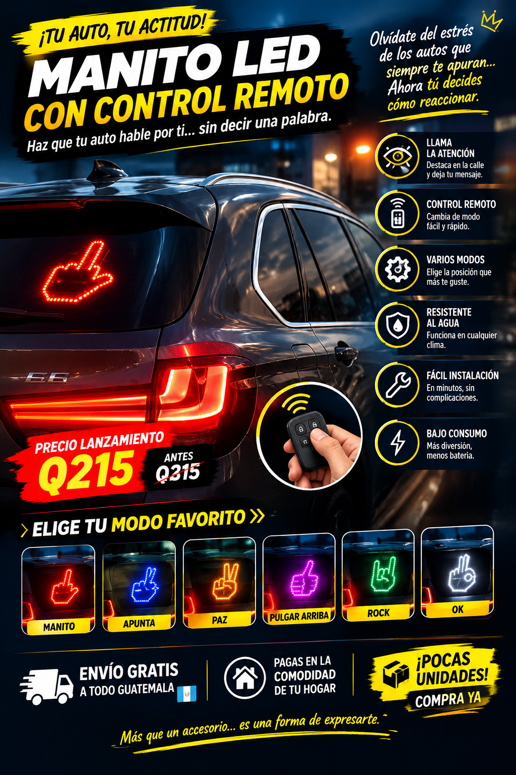 HandSignal LED – Mano LED para Auto