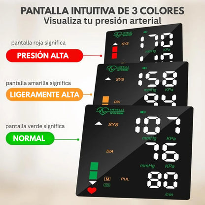 Monitor de presión arterial de muñeca con pantalla LED