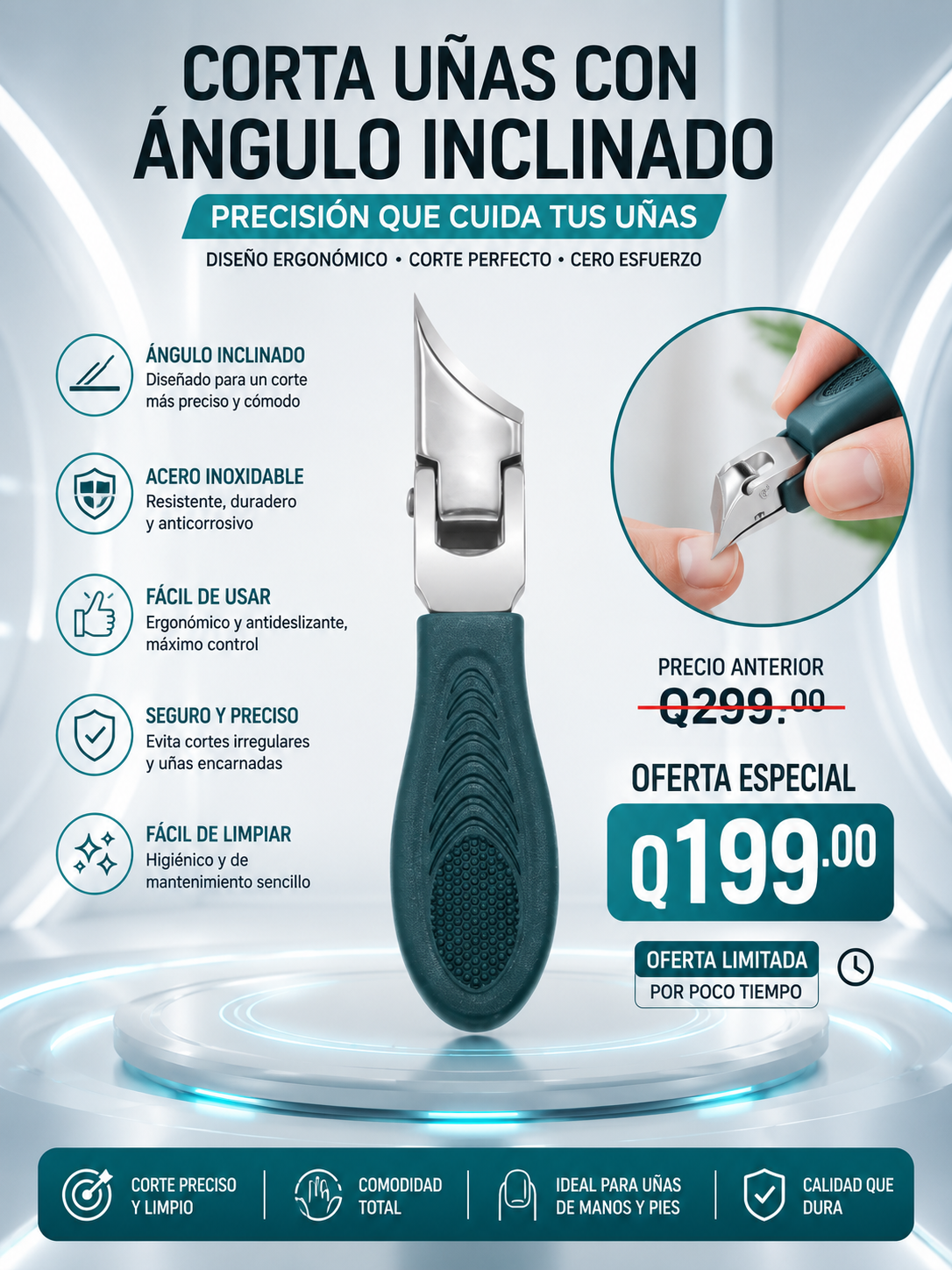 corta uñas con ángulo inclinado-PRODUCTO PRIMIUM