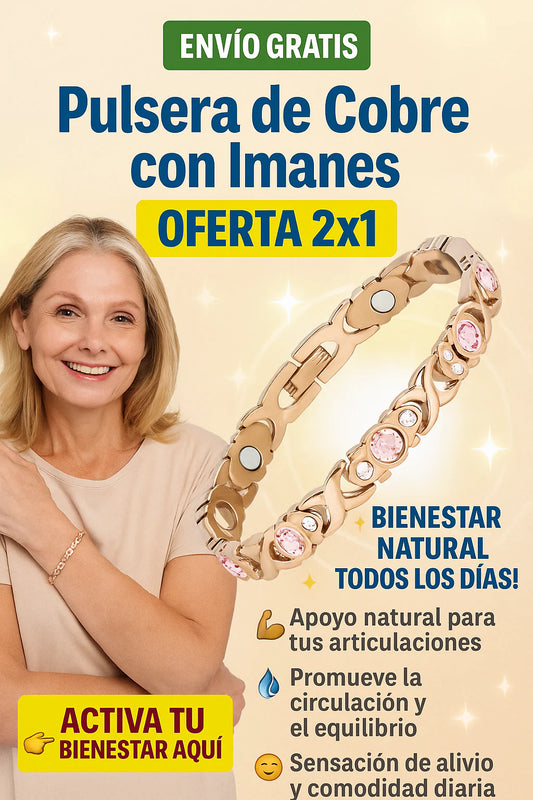 Pulsera Cobre & Imanes-Bienestar Doble (2x1)