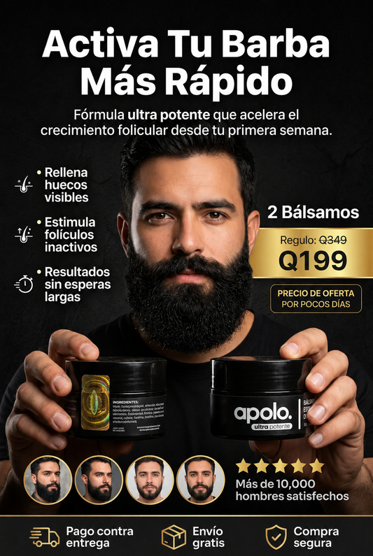 Apolo ORIGINAL 100ML Estimulante de barba al 20% + Activador dermo-folicular para barba