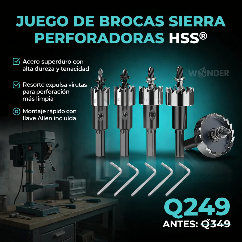 Juego de Brocas Sierra Perforadora HSS