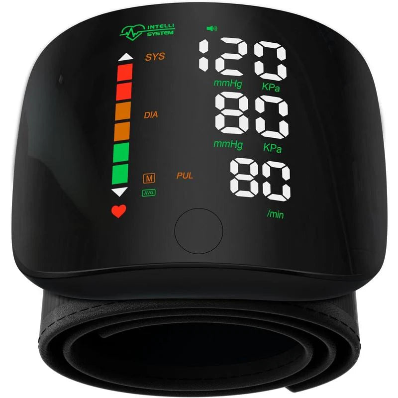 Monitor de presión arterial de muñeca con pantalla LED