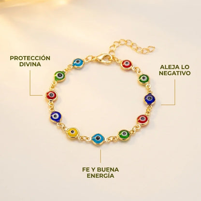 Pulsera Ojo Turco Bañada en Oro-Buena Energía y Protección
